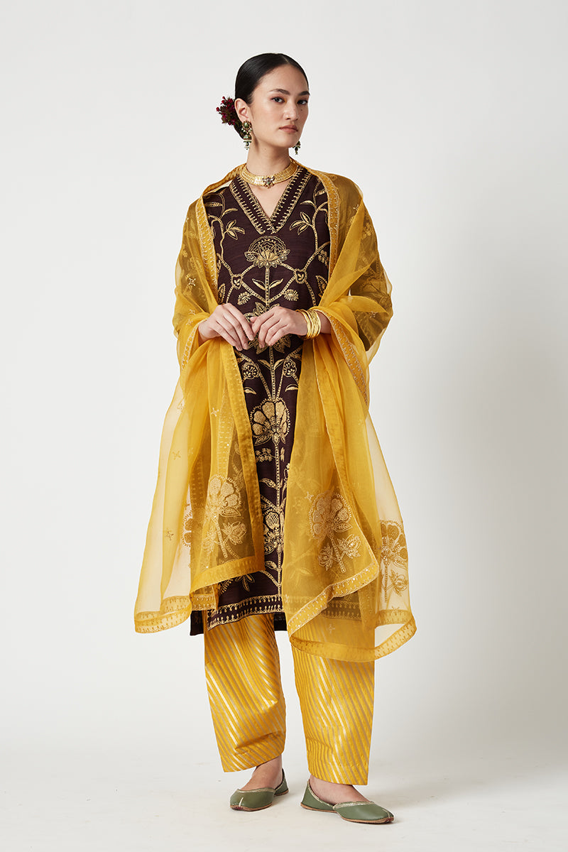 Aabidah Embroidered Kurta Set (3Pcs)