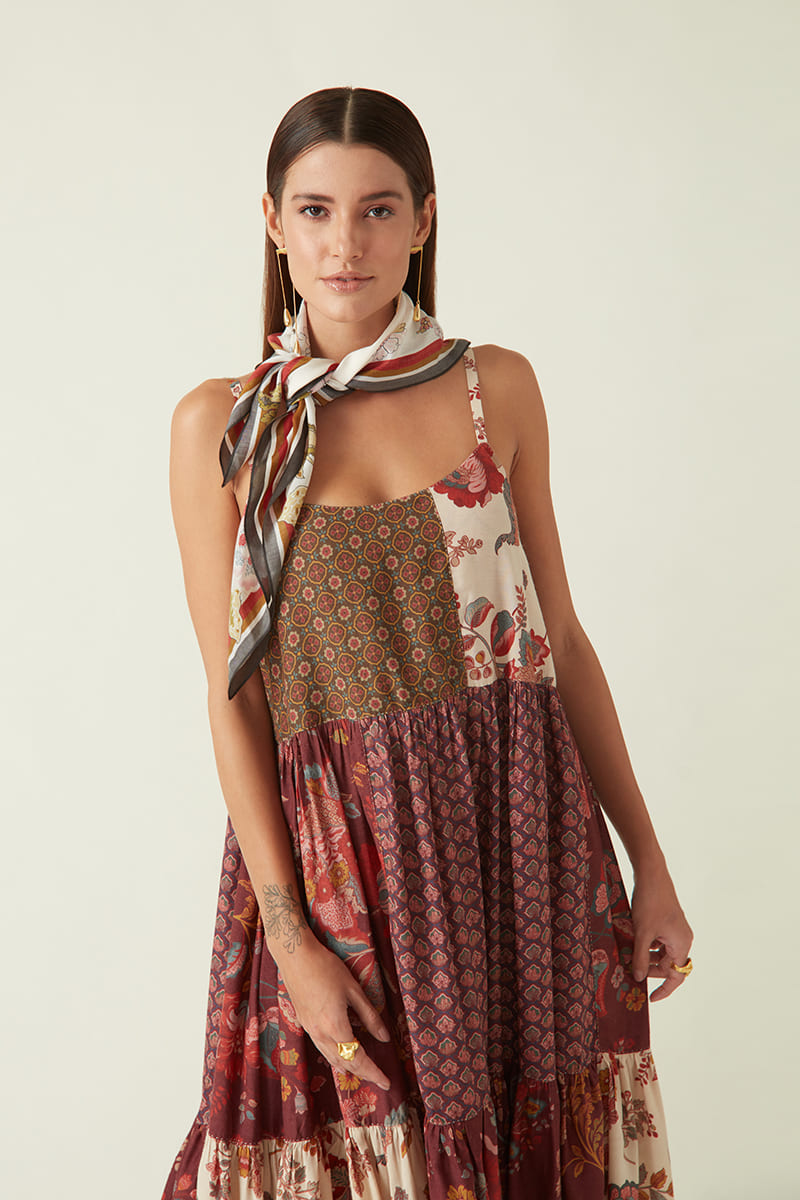 LIMAN PRINTED PATCH DRESS