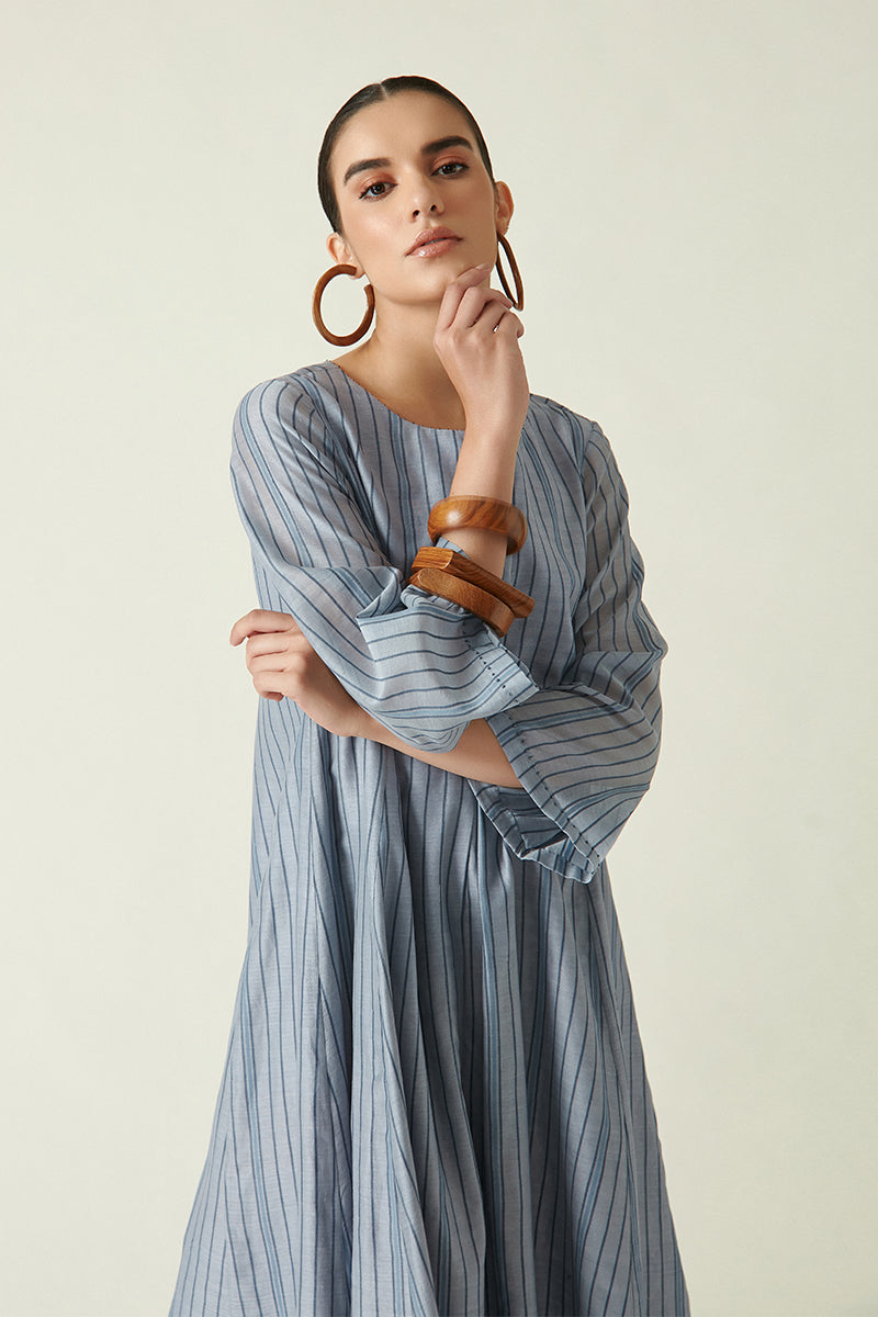 ASHETON BOX PLEATED DRESS WITH SLIP (2PCS)