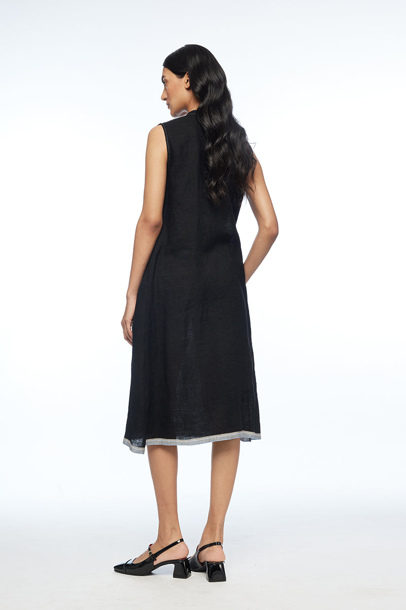 Cymosa Yoke Pleated Dress