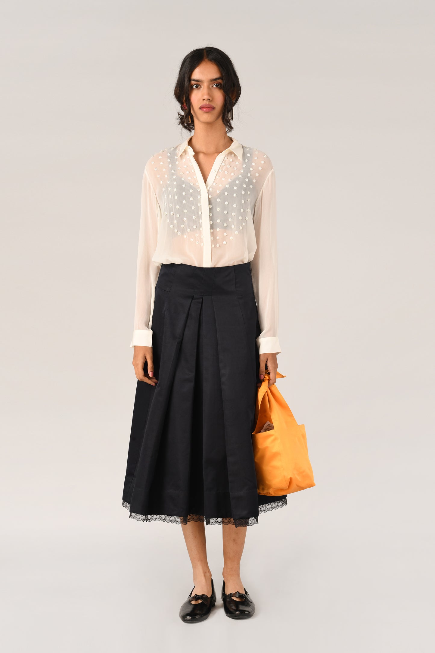 SOMBREUIL YOKE EMBROIDERED SHIRT