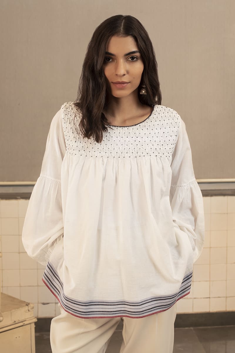 HOPKINS SMOCKING TOP