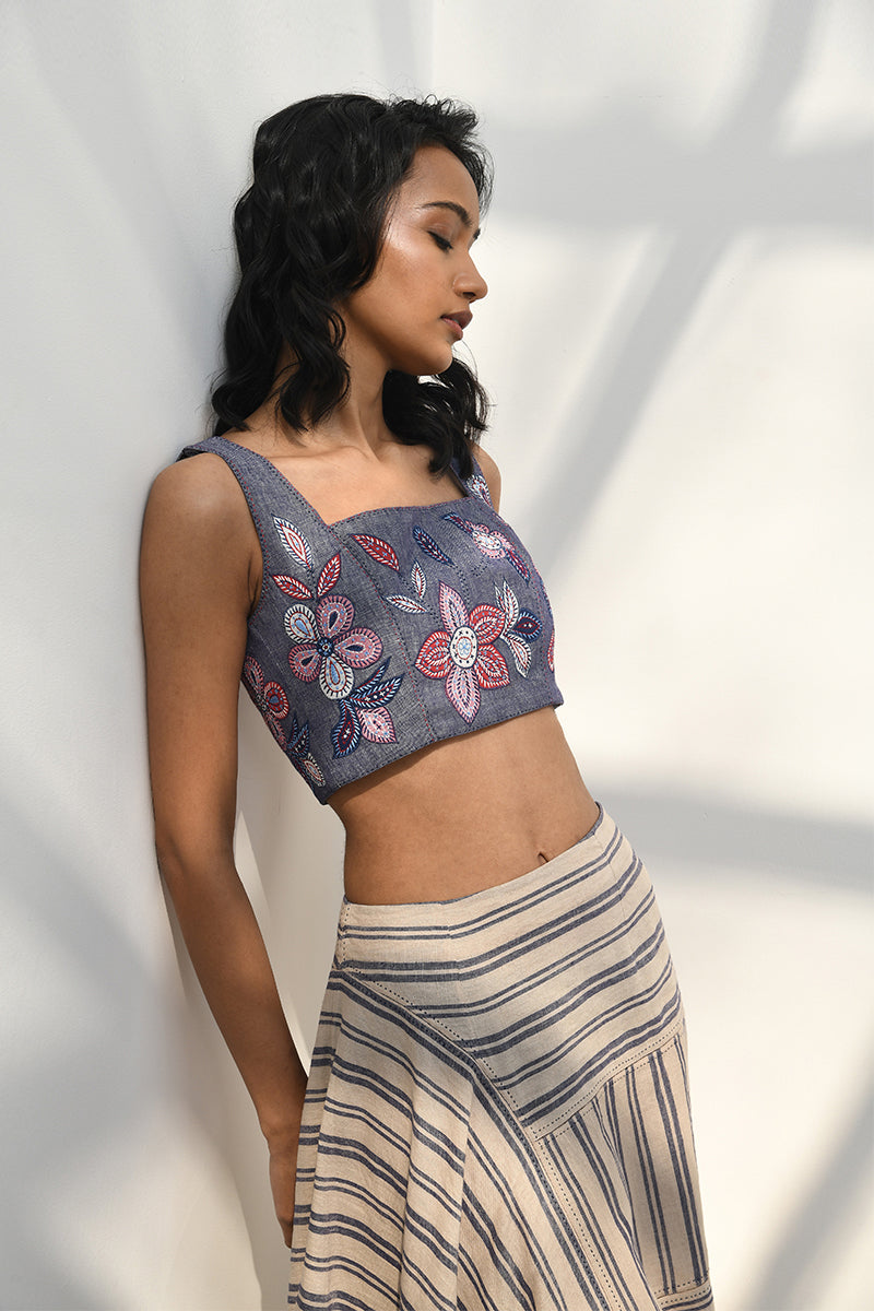 TRAGANA EMBROIDERED TOP