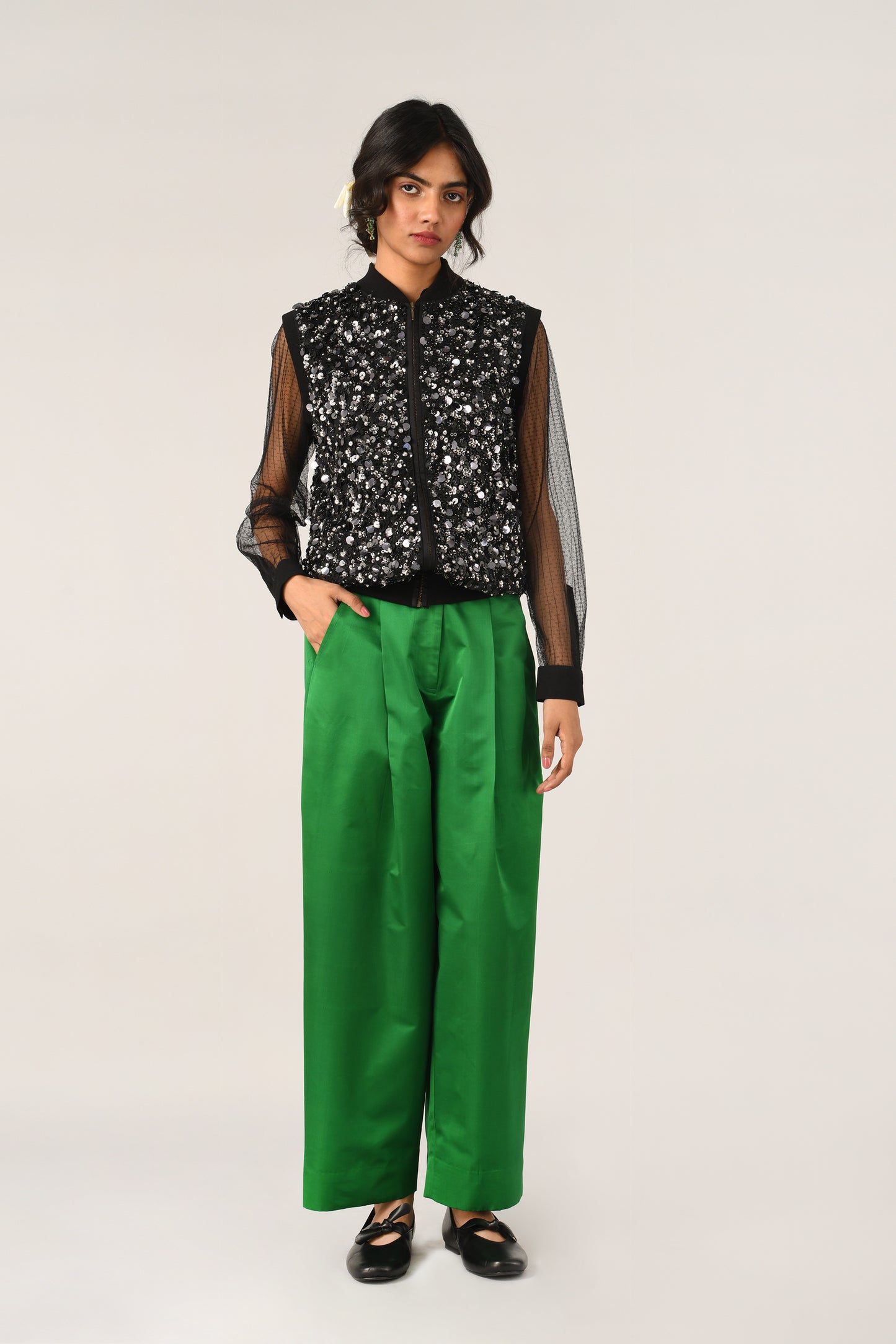 ANDRA STRAIGHT PLEATED PANTS