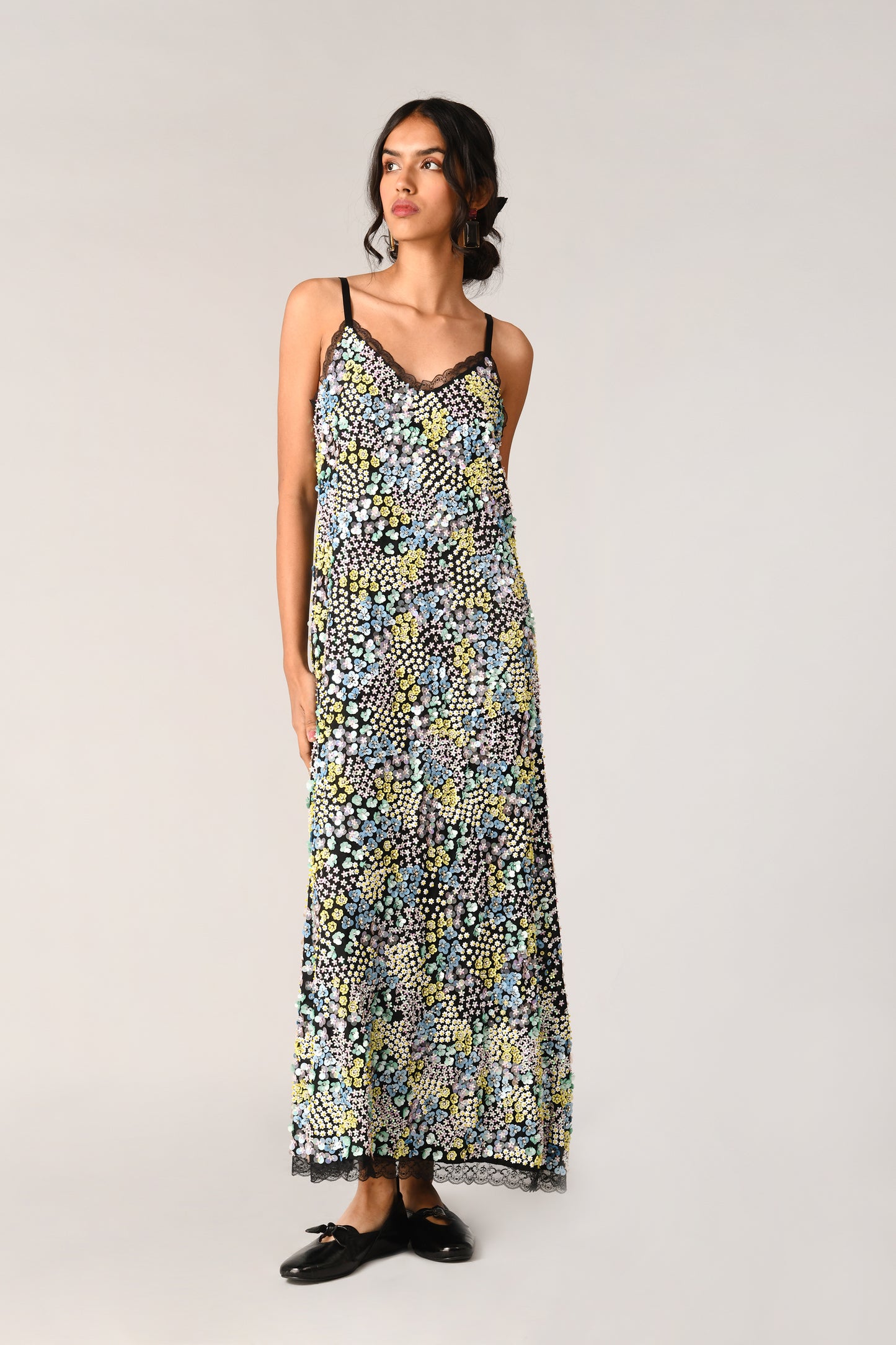 VIRGINIANA SEQUIN SLIP DRESS