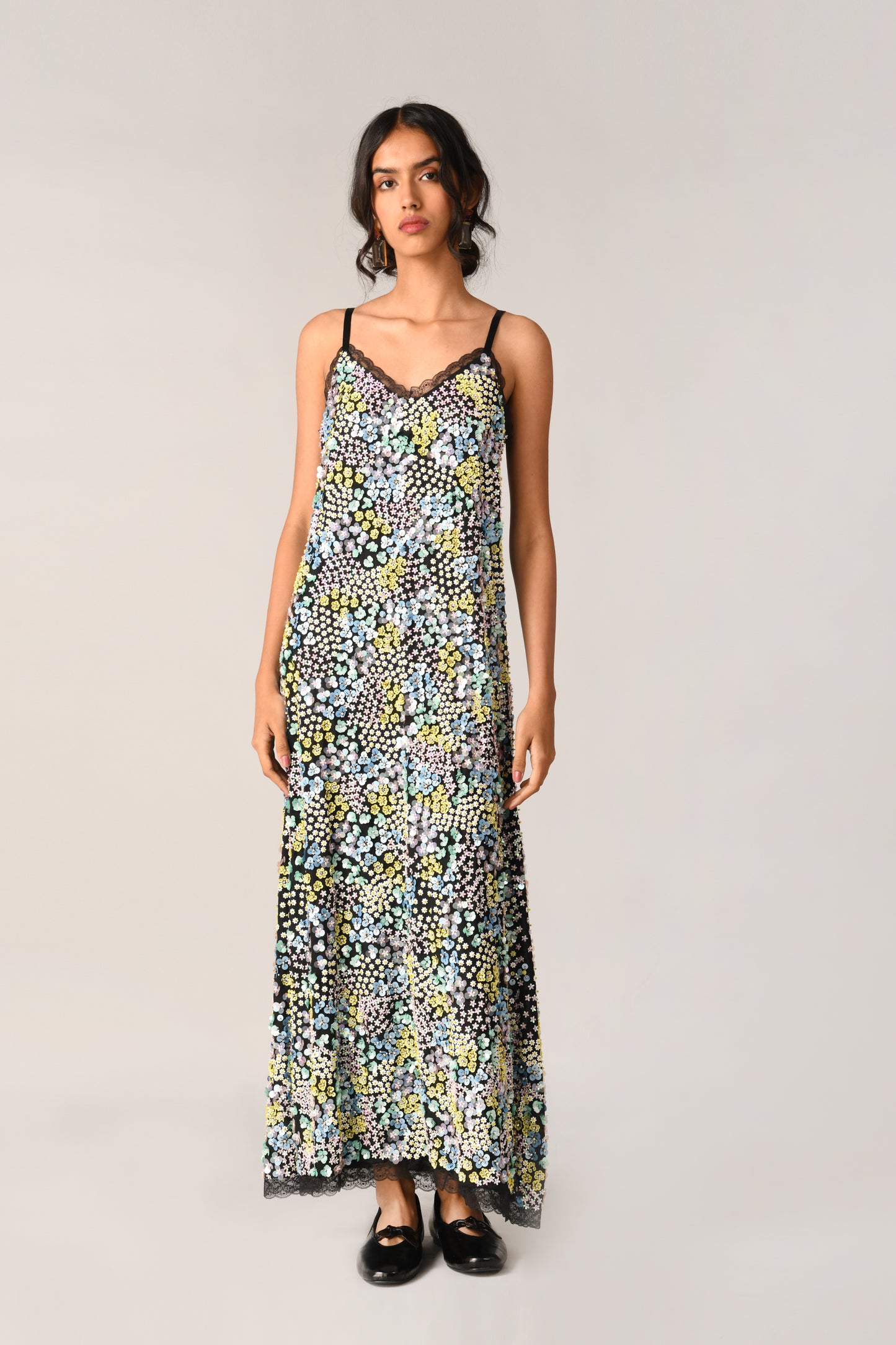 VIRGINIANA SEQUIN SLIP DRESS
