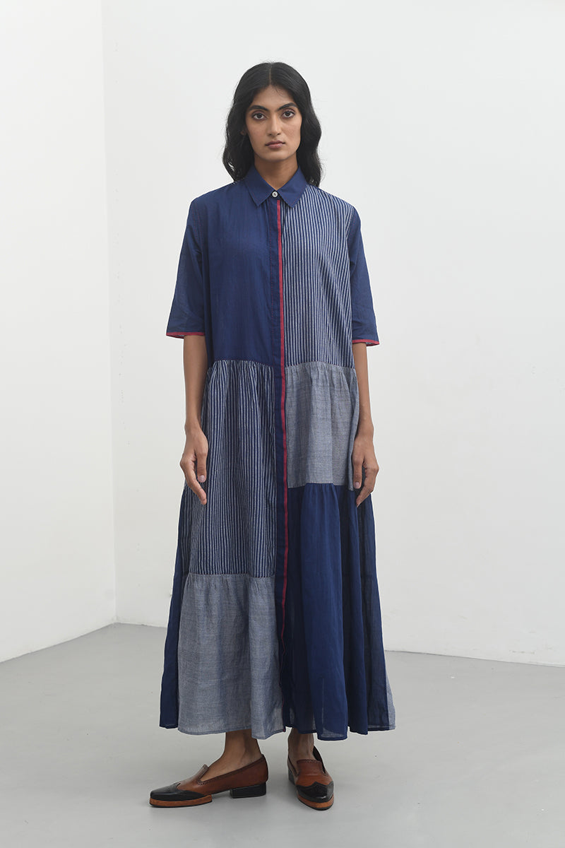 AGLIA FRONT OPEN TIERED DRESS
