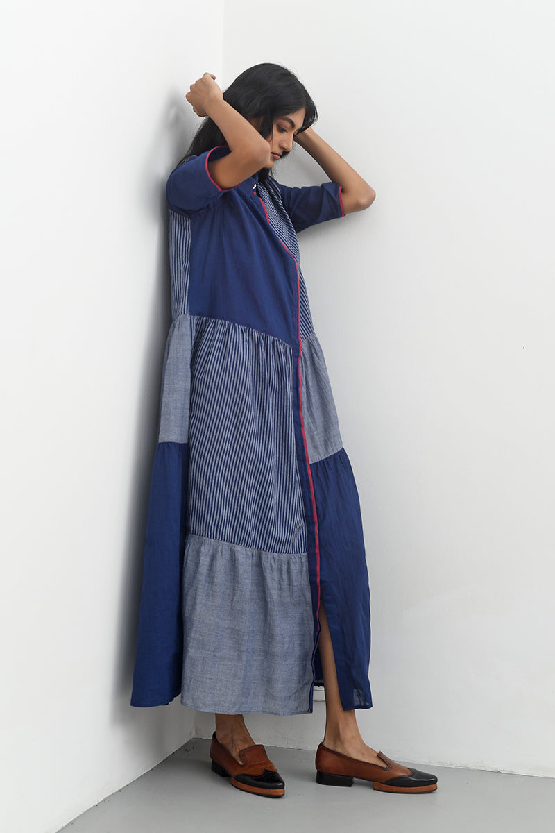 AGLIA FRONT OPEN TIERED DRESS