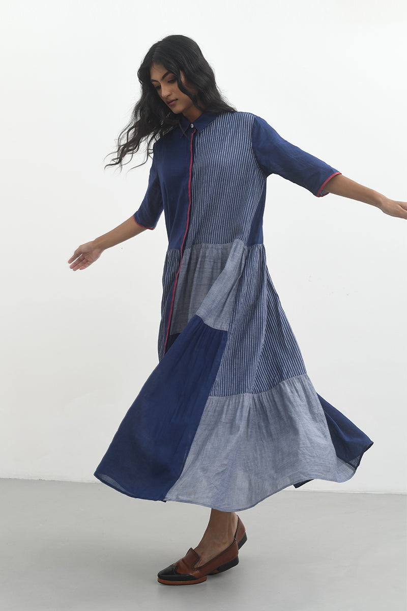 AGLIA FRONT OPEN TIERED DRESS