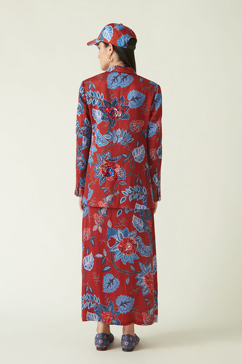 WOKAM PRINTED JACKET WITH EMBELLISHMENTS
