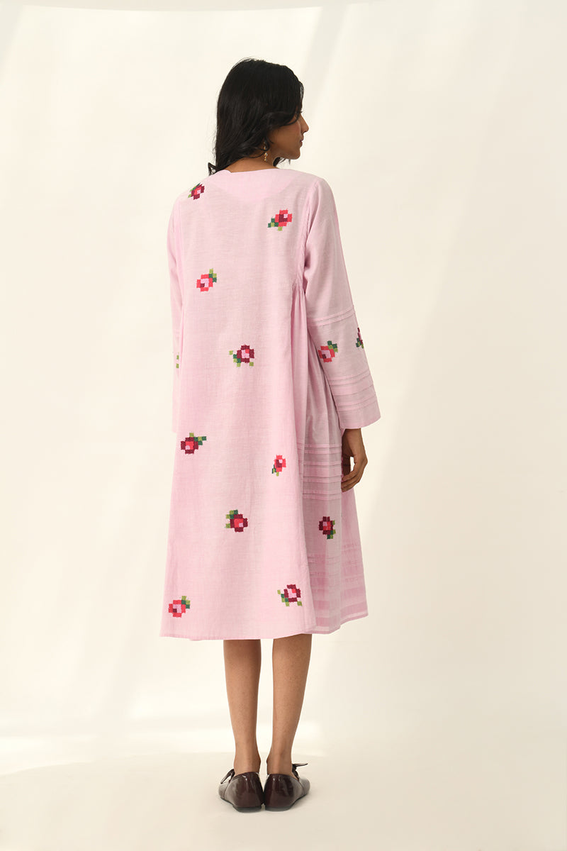 Glomerata Rose Embroidered Tunic Dress