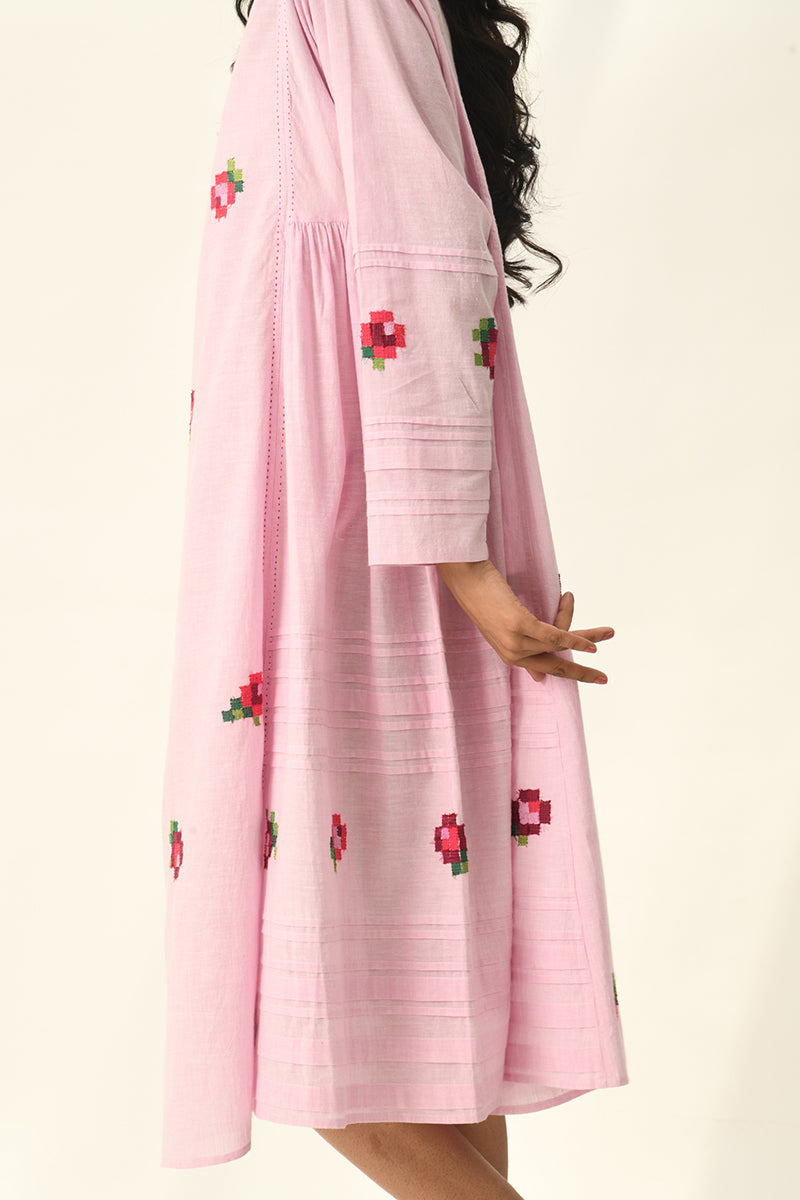 Glomerata Rose Embroidered Tunic Dress