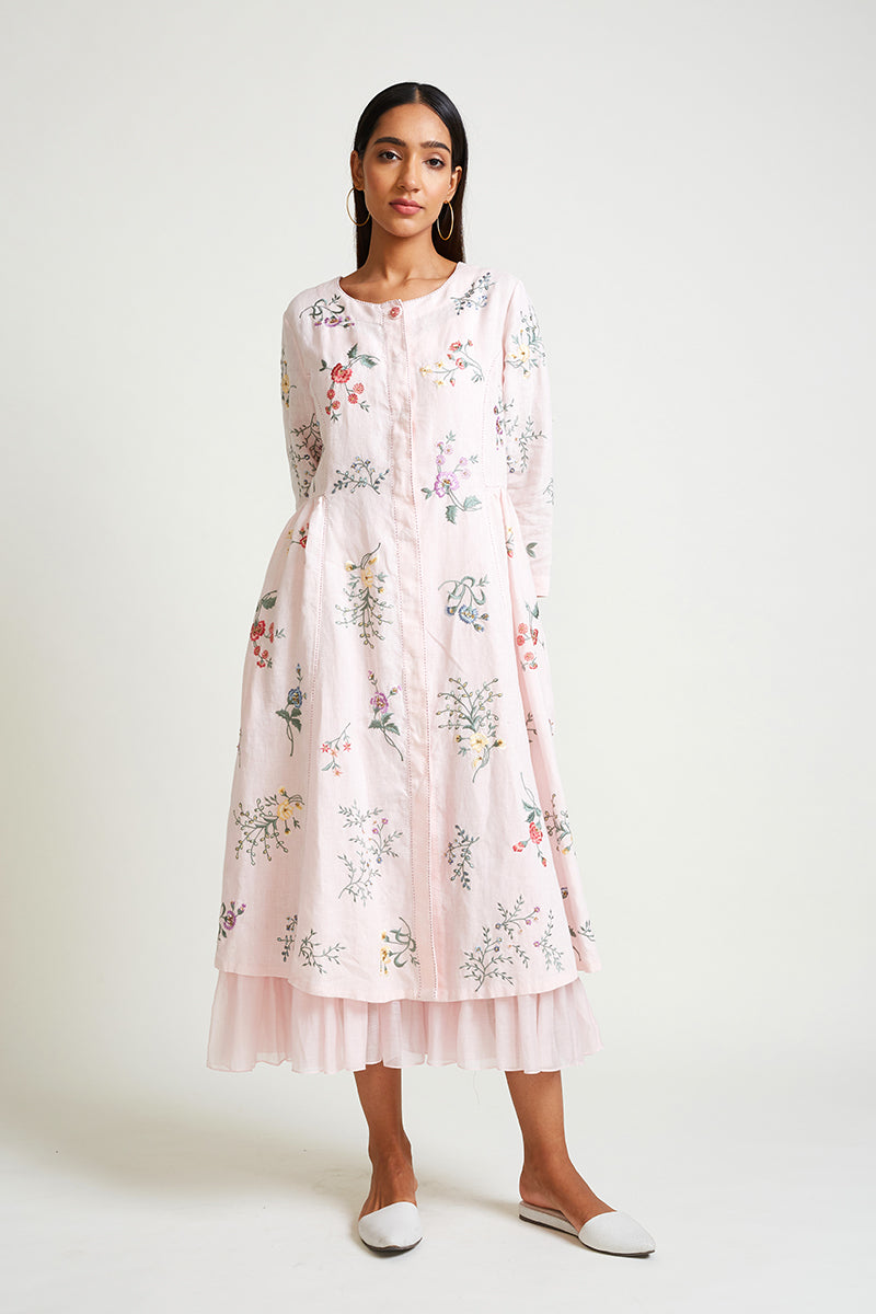 FORSYTHIA EMBROIDERED DRESS WITH SLIP (2PCS)