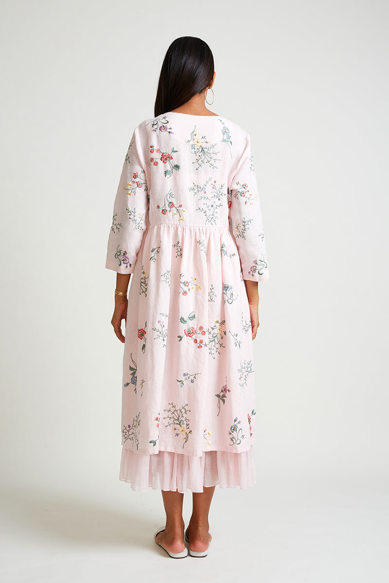 FORSYTHIA EMBROIDERED DRESS WITH SLIP (2PCS)