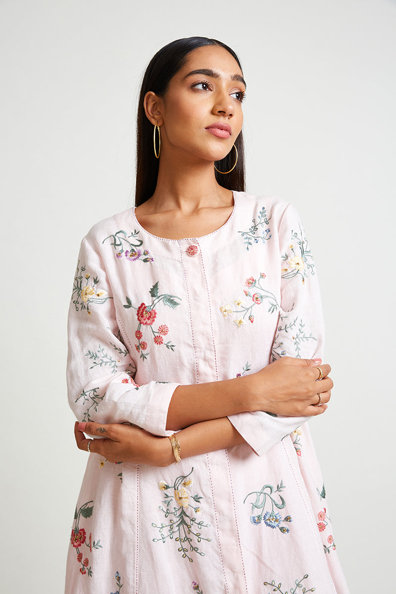 FORSYTHIA EMBROIDERED DRESS WITH SLIP (2PCS)