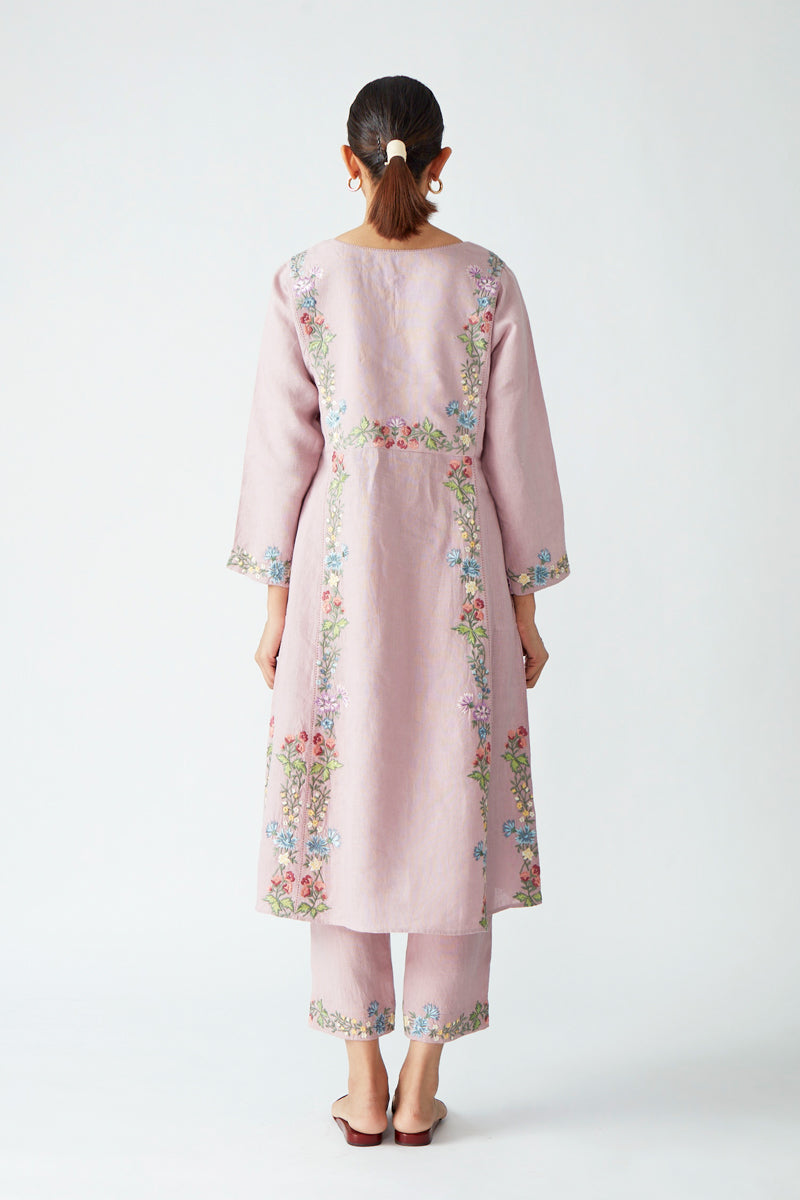 VIBURNUM EMBROIDERED KURTA WITH PANT SET (2PCS)