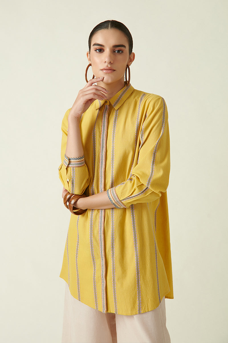 MESHIMA BUTTONED DOWN TOP