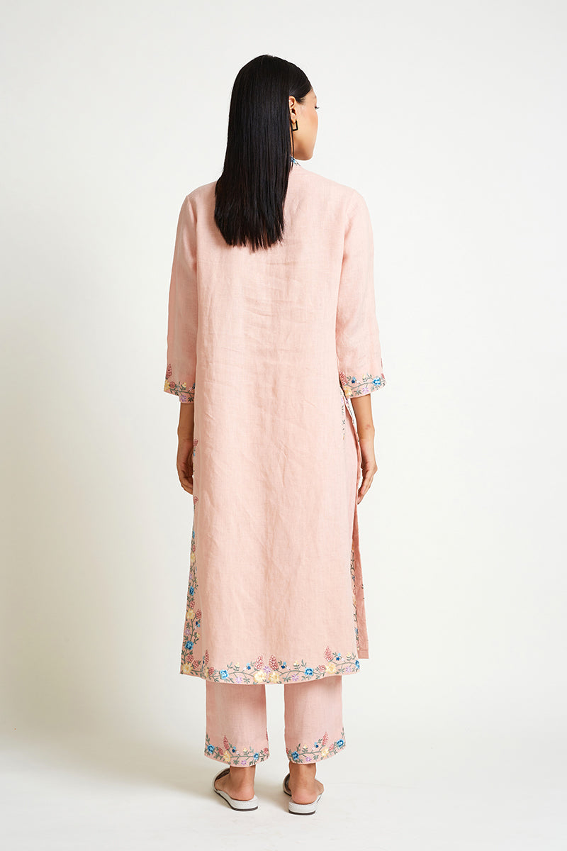 CANDYTUFT EMBROIDERED KURTA & PANT SET (2PCS)