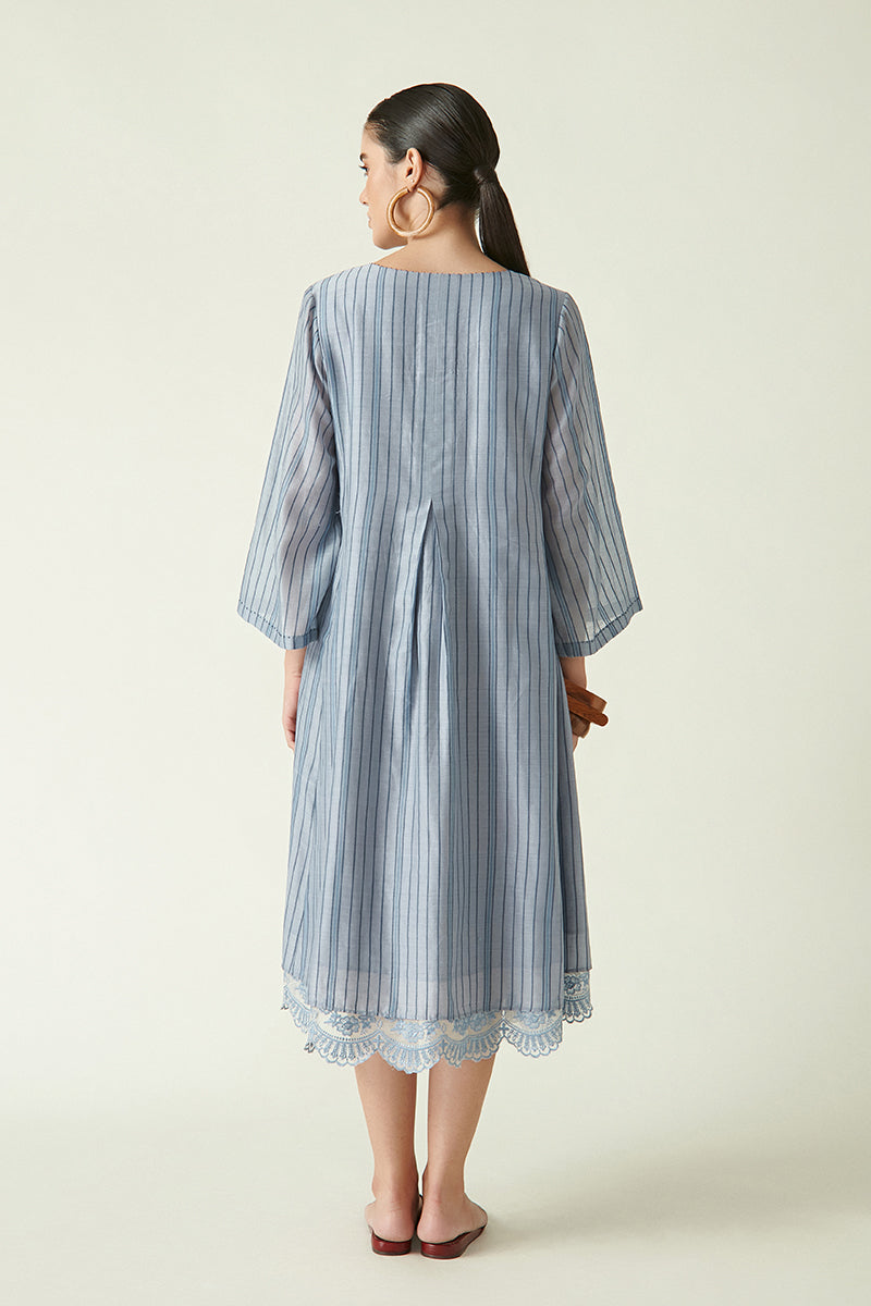 ASHETON BOX PLEATED DRESS WITH SLIP (2PCS)