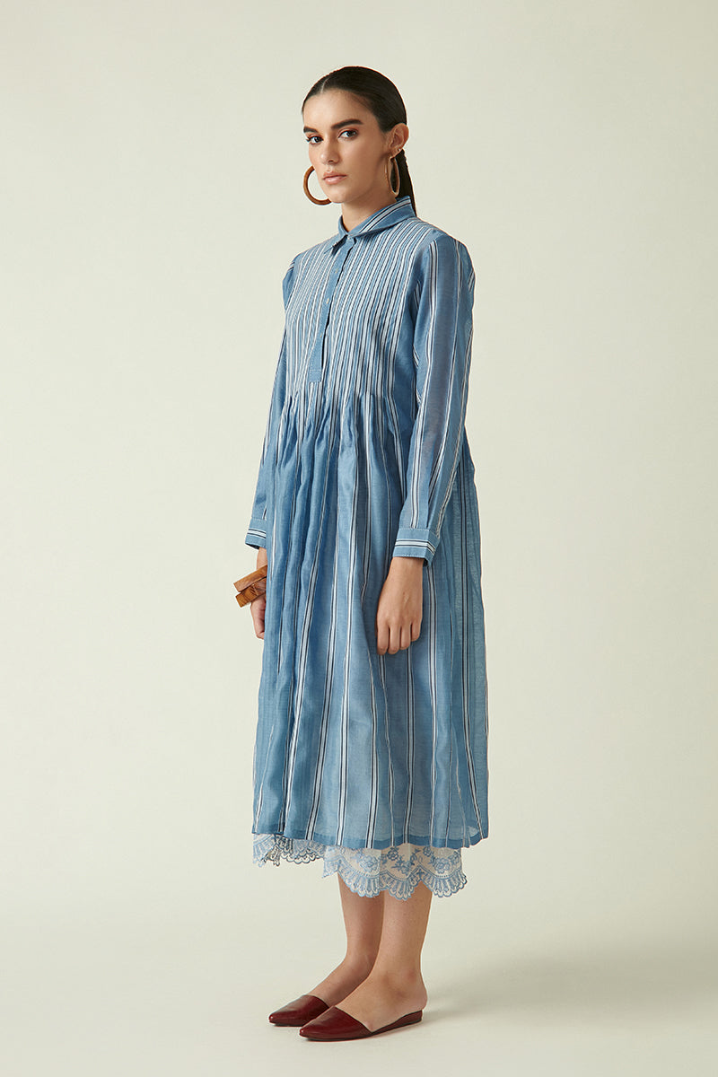 ROBBIE PLEATED DRESS WITH SLIP (2PCS)