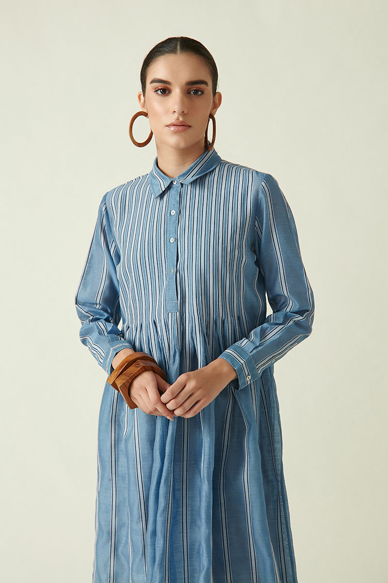 ROBBIE PLEATED DRESS WITH SLIP (2PCS)