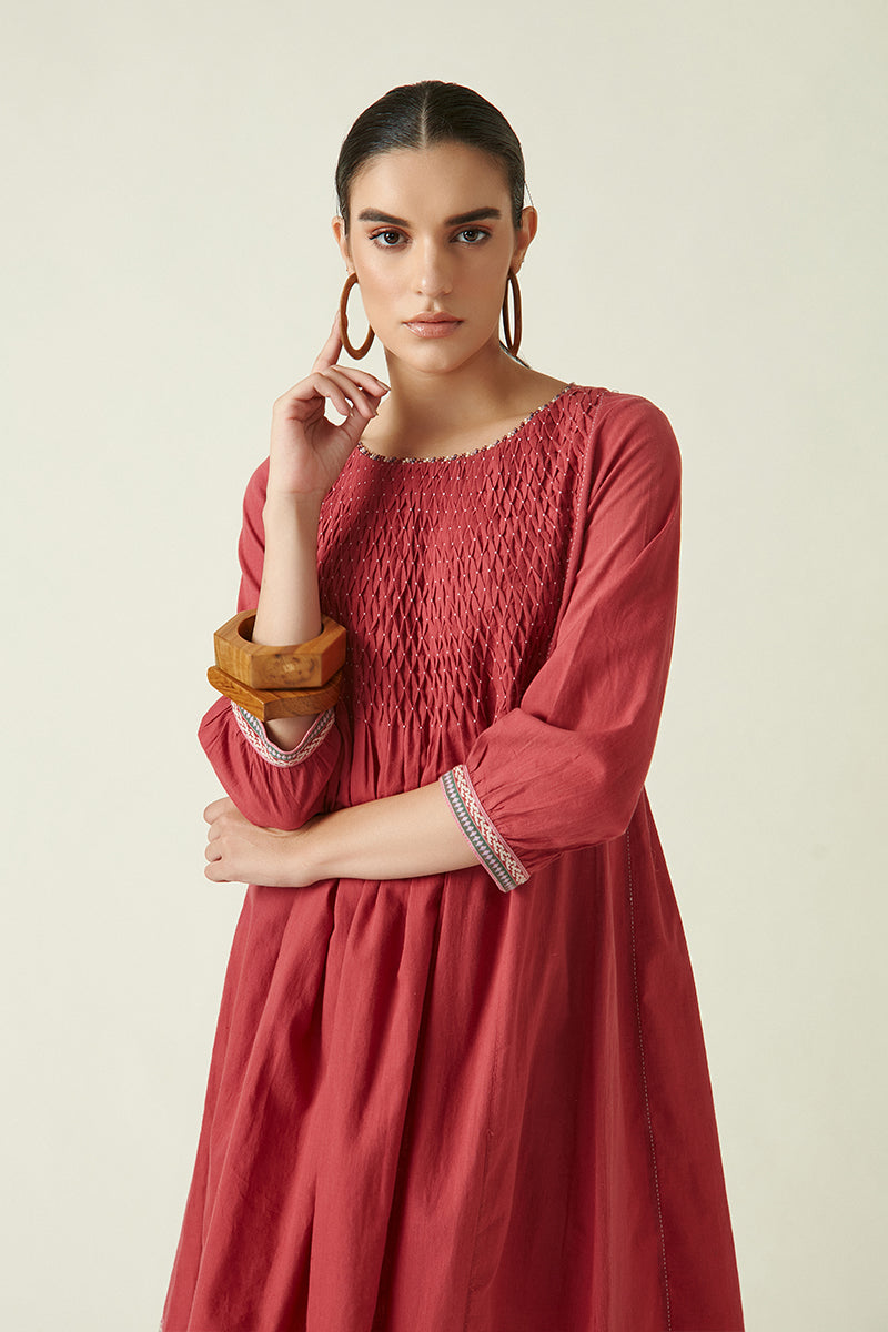 CRIMINI SMOCKED DRESS WITH SLIP (2PCS)