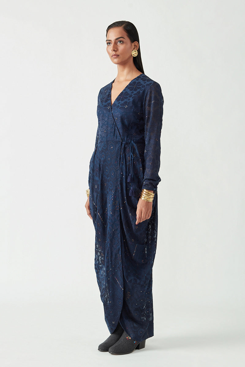 OSCAR EMBROIDERED DRESS WITH LYCRA TIGHTS