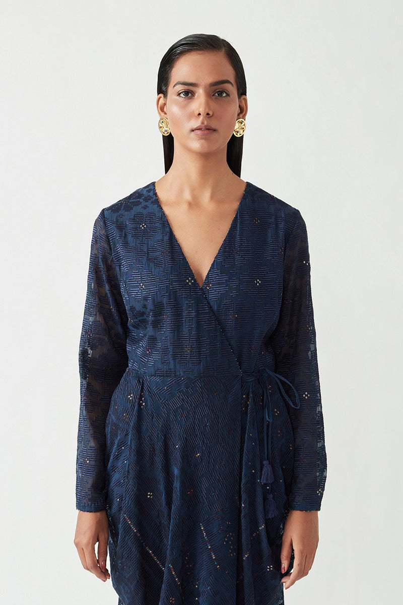 OSCAR EMBROIDERED DRESS WITH LYCRA TIGHTS
