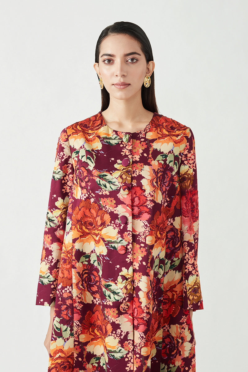 MARIA EMBELLISHED PRINTED JACKET
