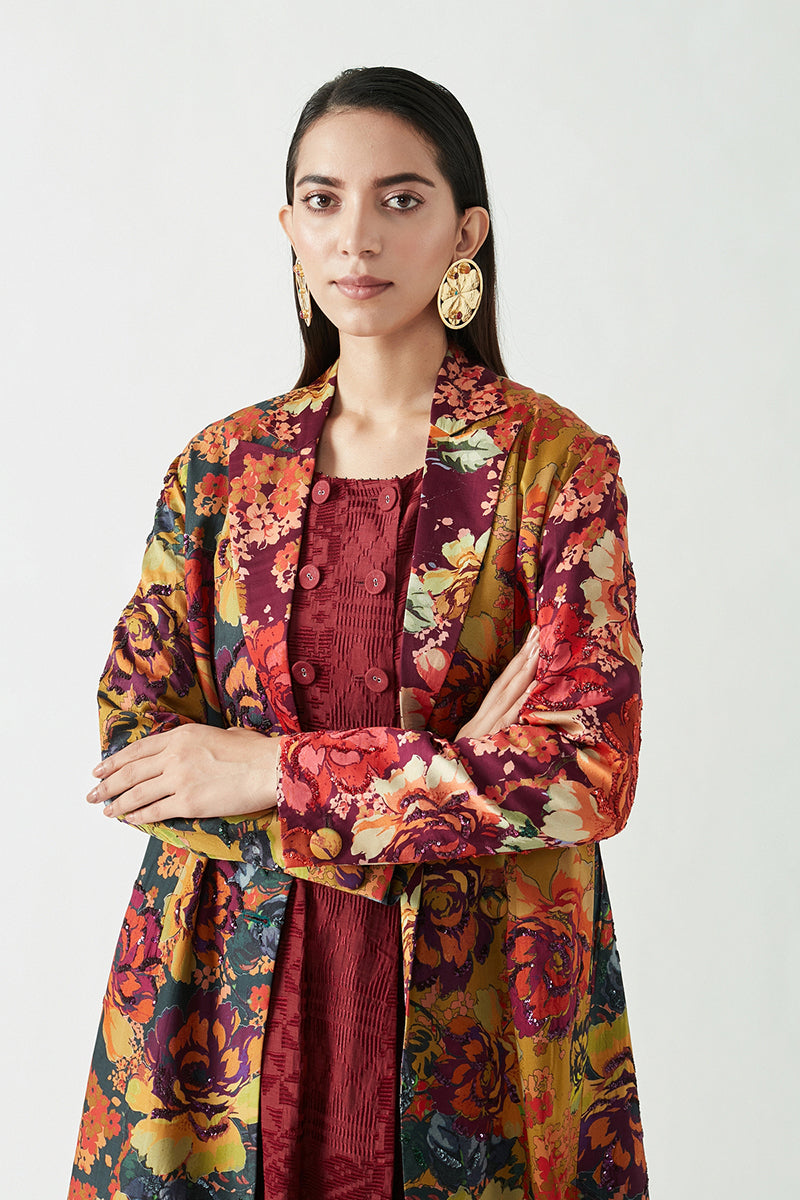 KRISTIN EMBELLISHED PRINTED JACKET
