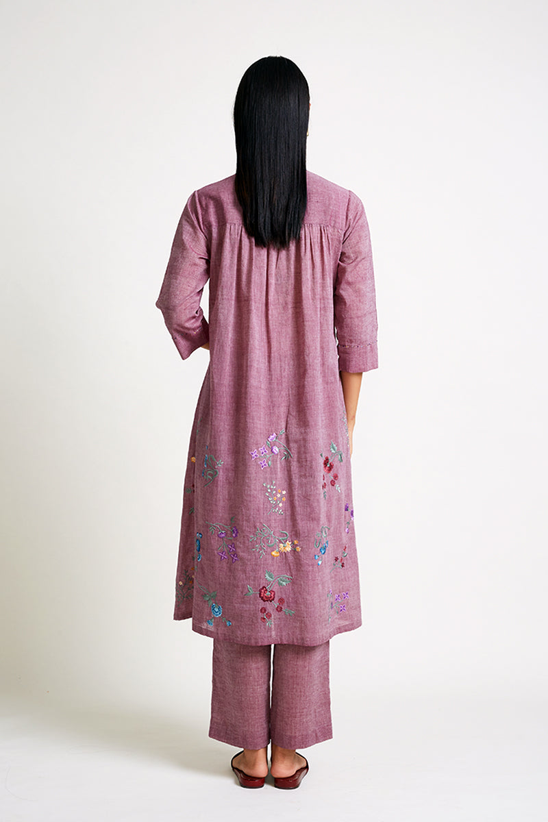 PETUNIA EMBROIDERED KURTA PANT SET (2PCS)