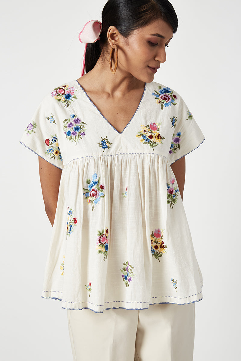 CRATHES EMBROIDERED TOP
