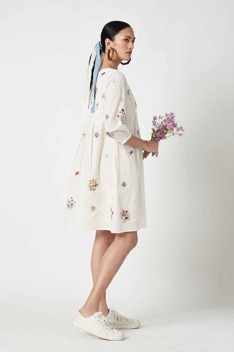 MONET EMBROIDERED DRESS